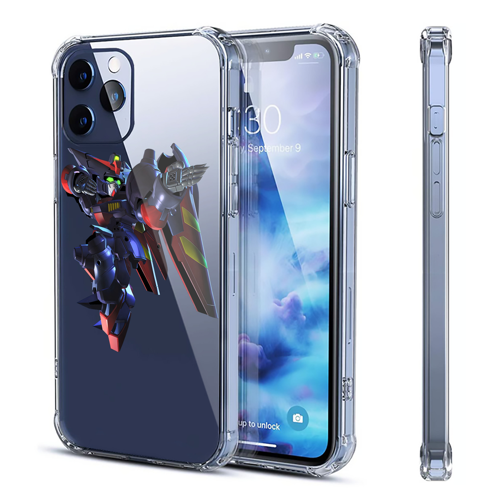 （画像用） 機動戦士ガンダム Mobile Suit Gundam 【iPhone 12シリーズ対応】透明スマホケース（クリアソフトケース）